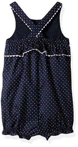 Nautica Childrens Apparel Baby Girls Woven Romper W/ Criss Cross Back Baby Clothing Deals